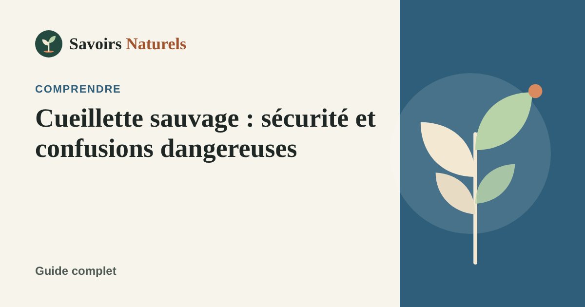 Cueillette des plantes sauvages : règles de sécurité et confusions dangereuses — illustration Savoirs Naturels