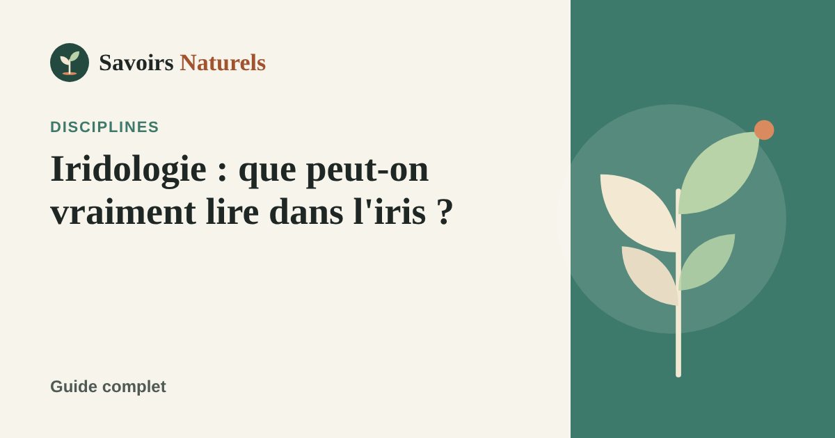 Iridologie : que peut-on vraiment lire dans l'iris ? — illustration Savoirs Naturels