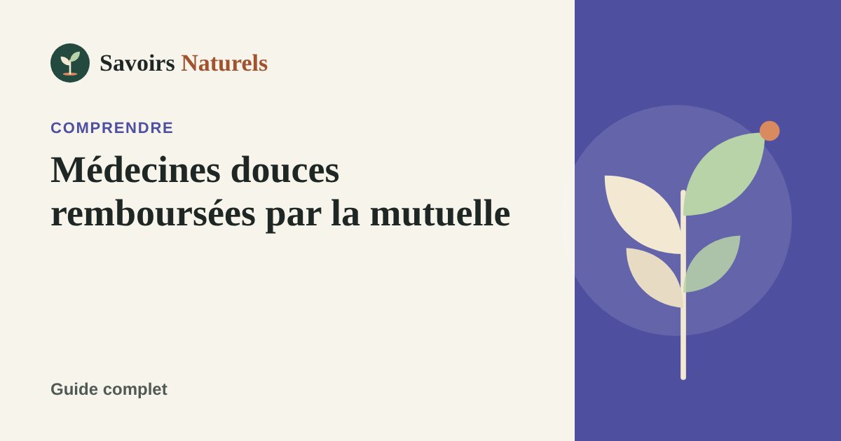 Médecines douces remboursées par la mutuelle : le guide complet — illustration Savoirs Naturels