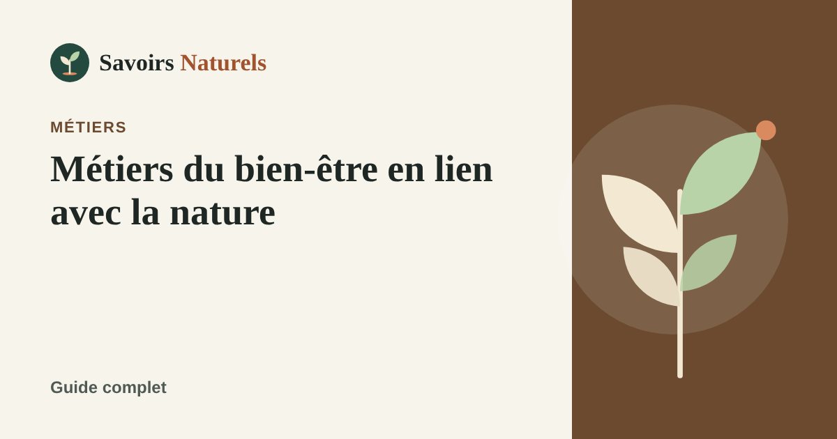 Métiers du bien-être en lien avec la nature — illustration Savoirs Naturels