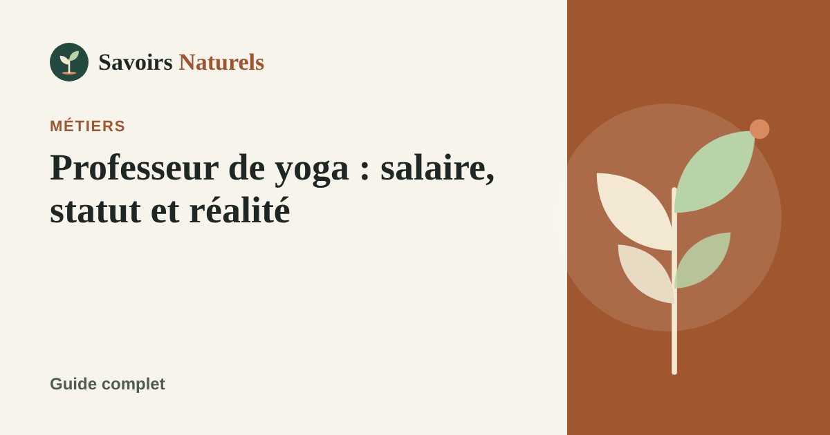 Professeur de yoga : salaire, statut et réalité du métier — illustration Savoirs Naturels