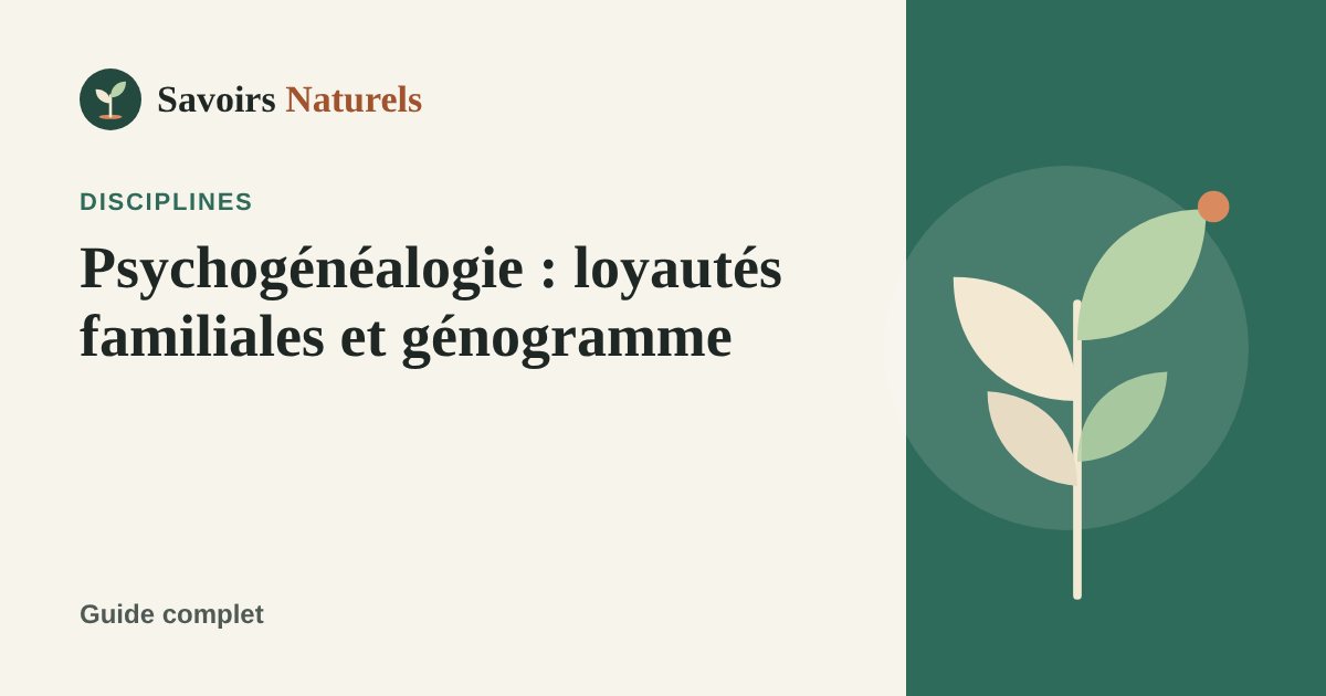 Psychogénéalogie : comprendre les loyautés familiales et le génogramme — illustration Savoirs Naturels