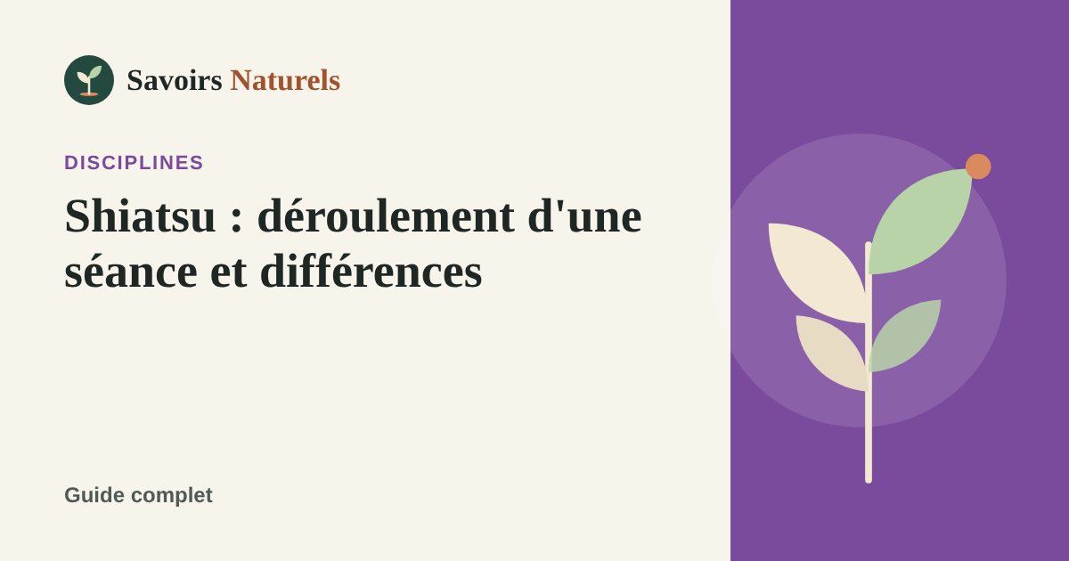 Shiatsu : déroulement d'une séance et différences avec le massage — illustration Savoirs Naturels