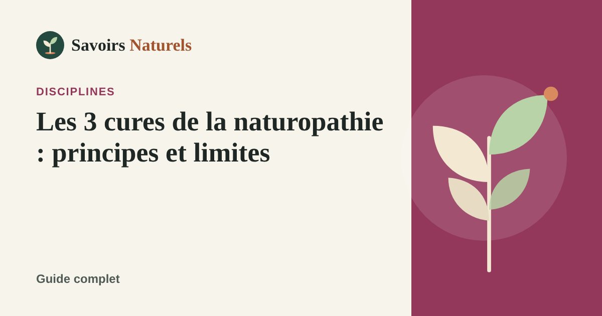 Les 3 cures de la naturopathie : détoxination, revitalisation, stabilisation — illustration Savoirs Naturels
